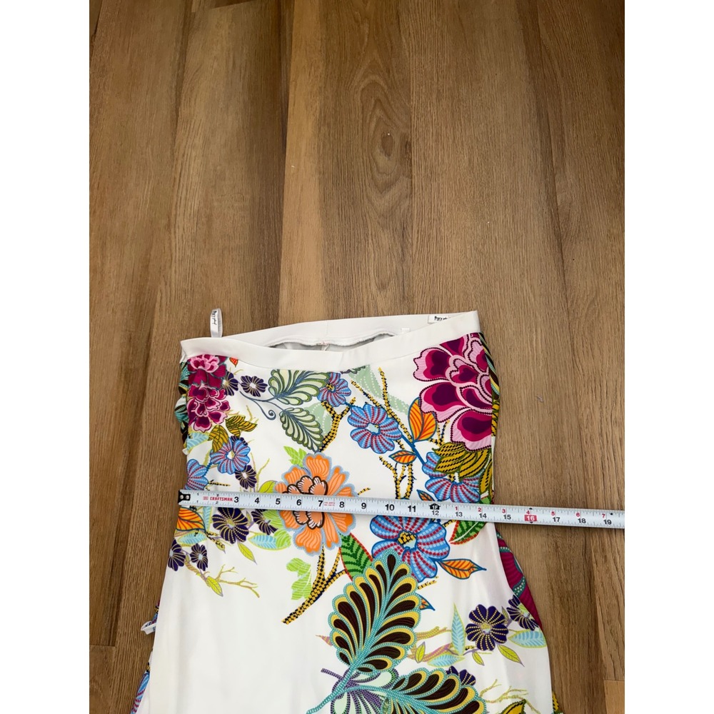 Joseph Ribkoff Floral Strapless Jumpsuit Wide Leg Asymmetrical Y2K Tropical 8 - Picture 7 of 8
